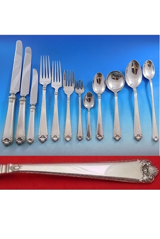 George II Rex by Watson Sterling Silver Flatware Set 81 pc Dinner & Lunch for 6